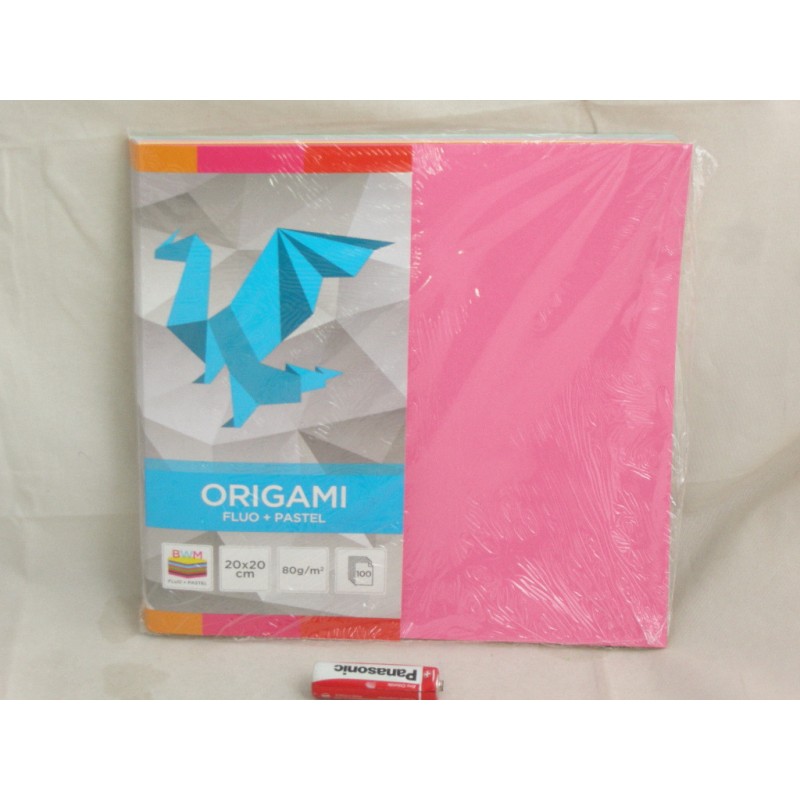 ORIGAMI 20X20 FLUO+PASTELE A'100 4996