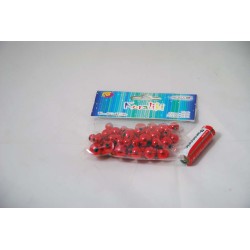 Koraliki plastikowe PJ-9487 czerwone, metalizowane, mix rozm., op. 60s